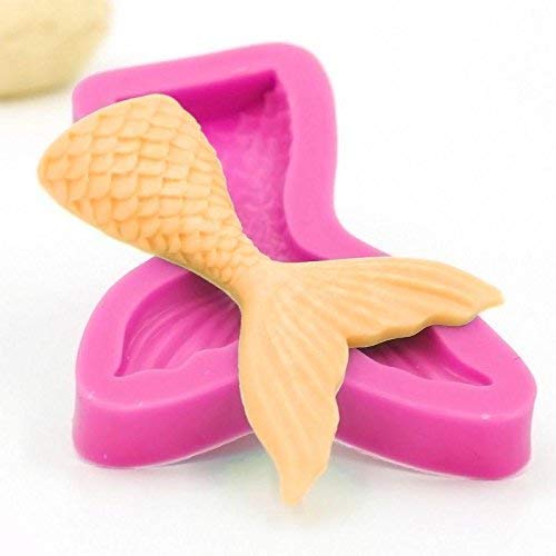 Image of UG LAND INDIA Mermaid Fish Tail Mold, Silicone Fondant Molds with High Definition, Quality Cupcake DIY Topper Cake Decoration Birthday Party Tool for Decorating Cakes, Sugarcraft, Chocolate, Candy