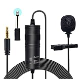 Lavaliermikrofon Professionelles Ansteckmikrofon mit omnidirektionalem Kondensator, externes Mikrofon mit 6 m Kabel, 3,5 mm Steckeradapter für DSLR-Kamera, Smartphone, Audiorecorder, Laptop-PC