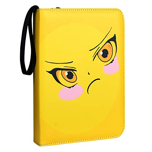 KASTEWILL Classeur Carte Cartes pour Pokemon, Album Livre de Protection Cartes, Livre Rangement Carte Protège Cartes avec 50 Pages à 8 Pochettes pour 400 Cartes à Collectionner (jaune) Cover