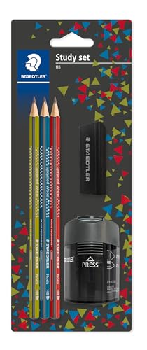 Lápices Staedtler Noris 183 HB con borrador y sacapuntas miniatura 1