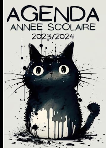 AGENDA: année scolaire 2023 2024, couverture animaux chat, pour fille ou garçon, anime, manga, gamer, école, lycée, collège, université. beau simple et pratique (French Edition)