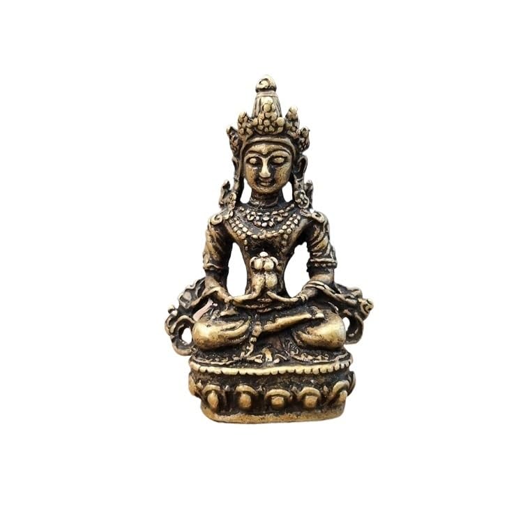 Statue de Bouddha en laiton massif coulée à la main pour bureau zen