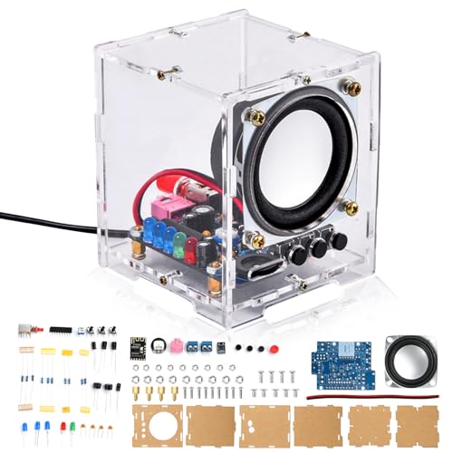Heemol Mini wzmacniacz audio Production Kit DIY Small Speaker Parts Small Power Amplifier z obudową akrylową