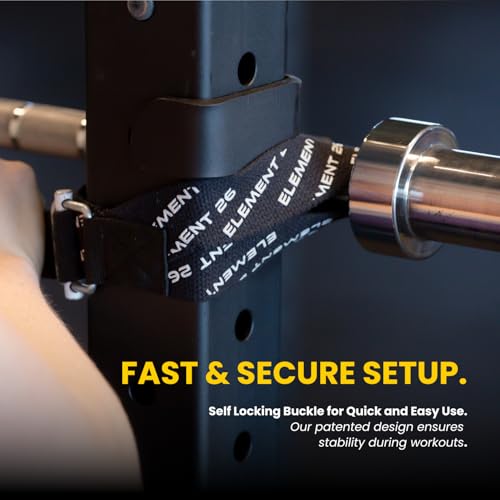 BarBelts Squat Rack Accessory (Sold as a Pair) - Lock The Barbell Into The Rack To Turn Squat Racks Into a Full Gymnastics Suite - Gymnastics Bar - Functional Fitness - Muscle Ups - Home Gym