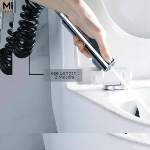 Image of Mila Telephonic Hose for Bathroom - 2 Meter, White | Flexible PU Shower Hose Pipe /Jet Spray Pipe /Bidet Sprayer Hose | Explode-Proof Spring Coil Design | 1.5 Yr Warranty