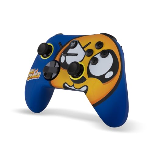KROM KADOER Mikecrack – Mando Gaming Inalámbrico, Joysticks de Alta Precisión, Bluetooth 5.0, 2.4 GHz y Cable, Batería de Litio 600 mAh, Compatible con PC, Switch, Android e iOS – Azul/Amarillo