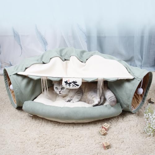 Suministros multifuncionales para mascotas para descanso con cama suave para gatos y caseta portátil 4
