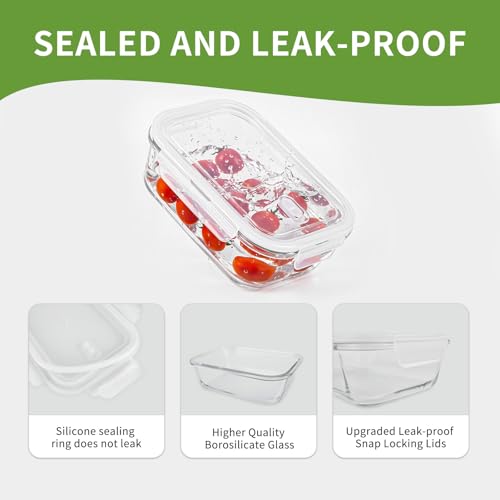 SFSSCDF Glass Food Storage Containers with Lids, 3-Pack Meal Prep Set by SFSSCDF - Used condition - Image 4