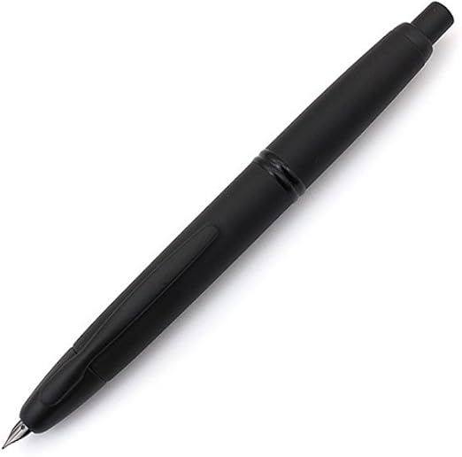 PILOT Vanishing Point Collection Refillable & Retractable Fountain Pen, Matte Black Barrel, Blue Ink, Fine Nib (60580)