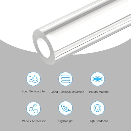 QUARKZMAN Acrylrohr Klarer Starres Rundes Kunststoffrohr 8mm ID 14mm OD 10 für Lampen und Laternen, Wasserkühlsystem