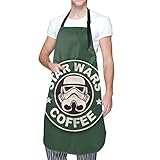 [LDU] スターウォーズ エプロン H型エプロン シンプル おしゃれ カフェエプロン シワになりにくい ポケット付き 撥水オックスフォード布ノンアイロン メンズ レディース キッチンエプロン 保育士 仕事用動きやすい前掛けエプロン70cm×84cm