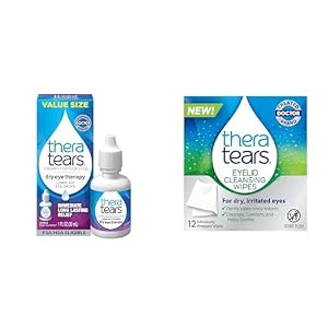 TheraTears Dry Eye Therapy Eye Drops and Eyelid Cleansing Wipes 1 0 Fl Oz 12 Individually Wrapped Wipes