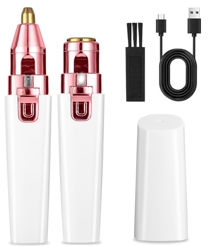 Bixury Profesional Afeitadora Mujer 2 en 1 Afeitadora Eléctrica Recargable Rasuradora Depiladora de Cejas con Luz LED para Cara Labios y Cuerpo Bikini Axilas Brazos