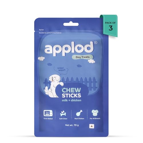 Image of Soft Milk & Chicken Chew Sticks for Puppies & Adult Dogs | Healthy Easy-to-Digest Training Treats for Small Breeds | Soft & Chewy Dog Snacks | Pack of 3 | 70g x 3