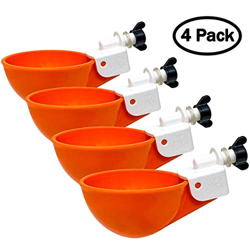Backyard Barnyard 4 Pack Automatic Poultry Cup Waterer Drinker for Chicken Ducks Quail