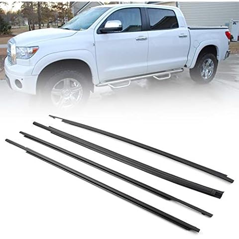 Newsmarts Automotive Weather Stripping Weatherstrip Window Molding Trim Fits for Toyota Tundra CrewMax 2007-2018 2019, Window Seal Outside Parts Cover