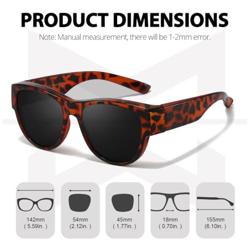 Myiaur Polarized Over Glasses Sunglasses for Women Men, Trendy Fit Over Glasses UV400 Protection for Driving3