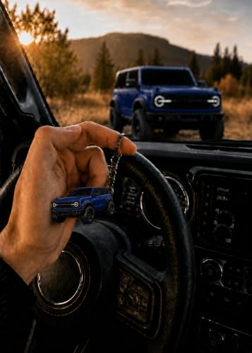 Image of Bronco Keychain Accessories 4 door key chain Fob Cover Cool Mods compatible with Ford Bronco 2022 2023 2024