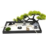 SCBOY Zen Garten Miniatur 12x8 Zoll Enthält Sand Statuen Putter Tabletts Steine usw Zen Garten zubehör Geeignet für die DIY Dekoration zu Hause oder im Büro als Meditationsgeschen