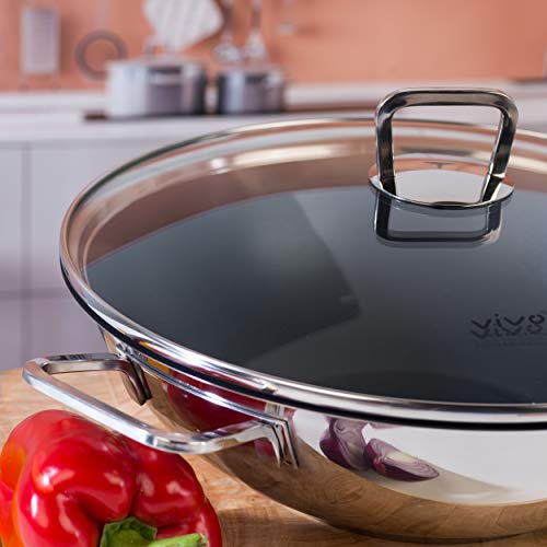 Villeroy & Boch Vivo Group CW0570 Wok – 30 cm Non-Stick Coated Deep Pan with Glass Lid, Stainless Steel, Induction Suitable, Large Pan for Stir Fry with Flat Bottom, Cook with Little Or No Oil - Image 6