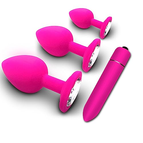 HUNTVE Pl'ǔg 4 pièces Silicone Rose Ạnàlès Pl'ùgs Silicone exerciseur, soulagement de la Fatigue.