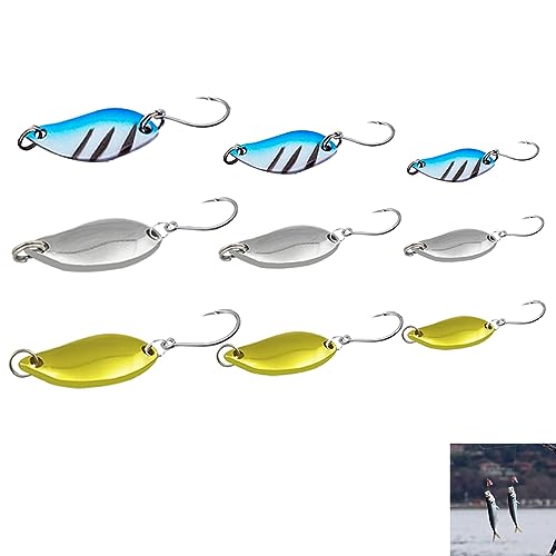 Cucchiaini da Pesca Esche Artificiali,Spoon Trout Area Per Trote,Trout Spoon Kit Con Scatol,Esche...