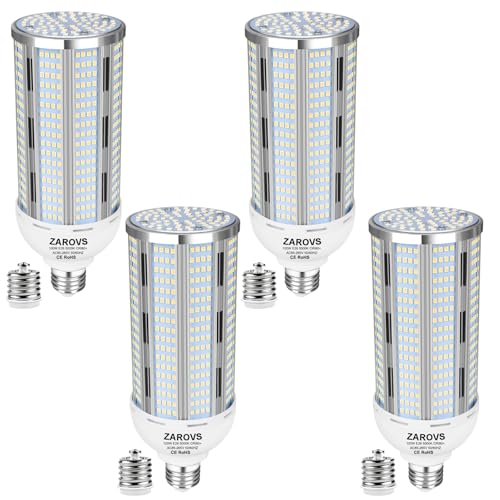 Image of 4Pack 100W LED Corn Bulb, 12500LM Super Bright 5000K Daylight White, E26 /E39 Large Mogul Base, 400W Metal Halide MH HID HPS Replacement, LED Corn Lamp for Garage Warehouse Workshop Barn Factory