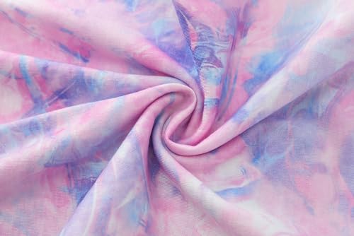Image of Tie Dye Mermaid Sloth Christmas Halloween Pajamas for Girls Long Sleeve and Pants Nighty PJS 2-piece Set Size 6-16