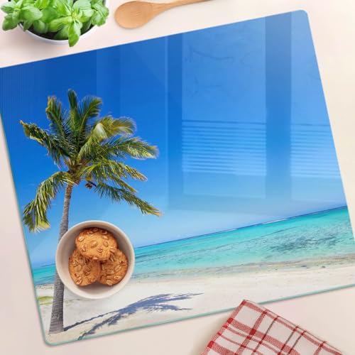 Planche à découper grand format décor de plage pour cuisine moderne - 5