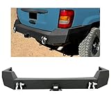 HECASA Rear Bumper Compatible with 1999-2004 Jeep Grand Cherokee WJ W/2' Hitch Receiver & D Rings Steel