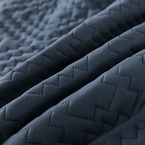 R.share Navy Blue Queen Size Quilt Bedding Sets With Pillow Shams, Boho Full Lightweight Soft Bedspread Coverlet, Quilted Blanket Thin Comforter Bed Cover For All Season, 3 Pieces, 90X90 Inches #TOP6