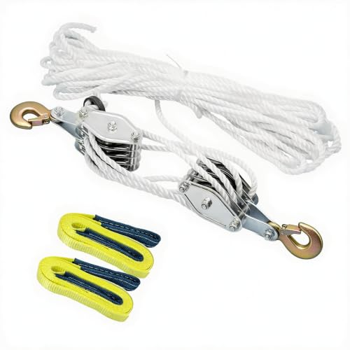 ZeLang Poly Rope Hoist Pulley Block with Sling, 4000 lbs (White)