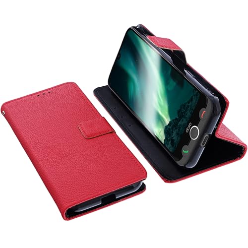 foto-kontor Tasche kompatibel mit Doro Aurora A30 / A31 Schutzhülle rot Book Style Hülle Handy Schutz Hülle Buch Wallet Handyhülle Cover Klapphülle Ständer Handytasche