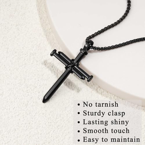 Cross Necklace for Men Boys Birthday Valentine's Day Christmas Christian Baptism Gifts3