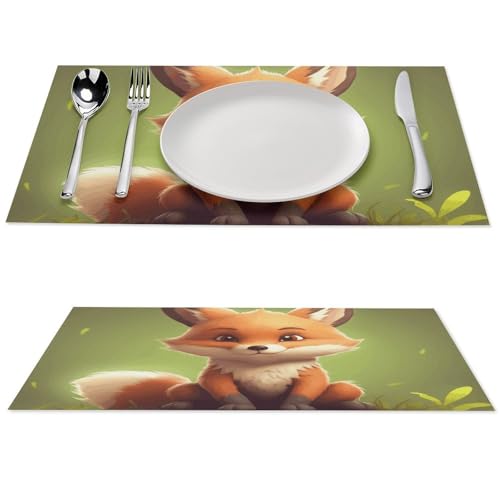 Set de table lavable renard mignon pour animer vos dîners de cuisine - 2