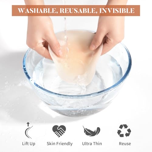 Nipple Covers - 2 Pairs Lift Ultra-Thin Sticky Push up Nipple Pasties, Reusable Silicone Breast Petals, Strapless Backless Bras, Pasties for Women4