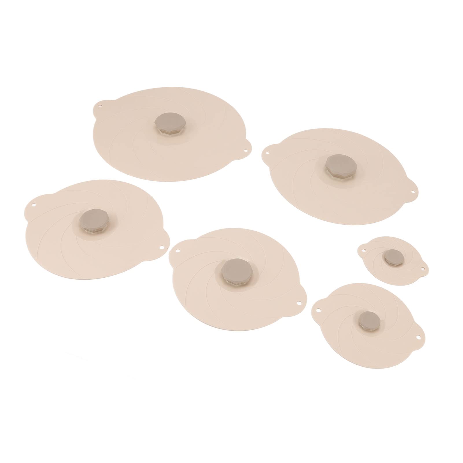 6Pcs Coperchio in Silicone per Alimenti Riutilizzabile Pellicola per Alimenti Coperchio di Aspirazione in Silicone Coperchio per Pentole a Prova di Calore Impermeabile Per Padelle Ciotole Piatti