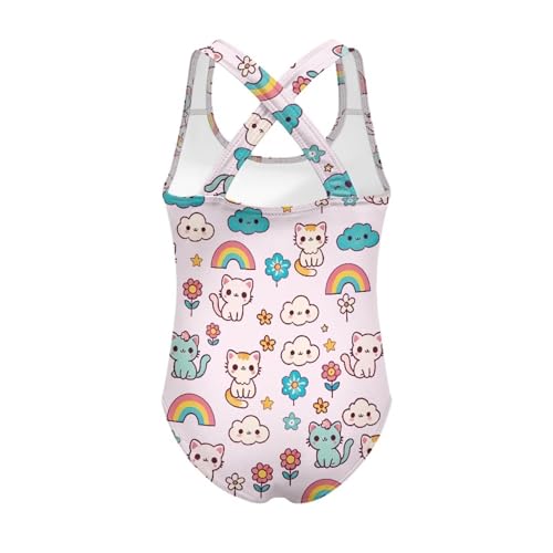 Image of Girls One Piece Swimsuits Quick Dry Beach Bathing Suit Crossback Swimwear 5-14 Years