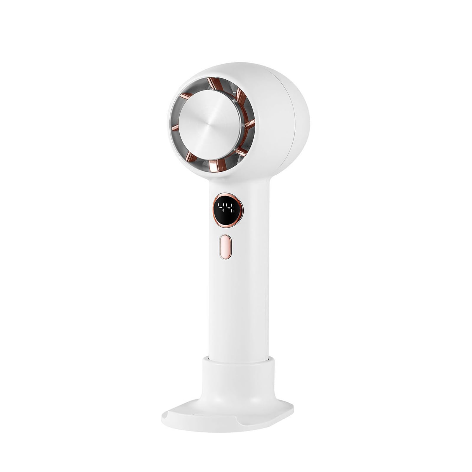 Ventilador de Mano con Pantalla Digital para Mitigar el Calor en Oficina