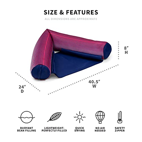 Big Joe Noodle Sling No Inflation Needed Pool Seat With Armrests, Fade Fuchsia Double Sided Mesh, Quick Draining Fabric, 3 Feet #TOP1