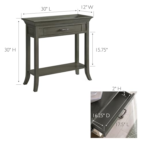 Image of Leick Home Topol Console Table, 30 inch, Smoke Gray