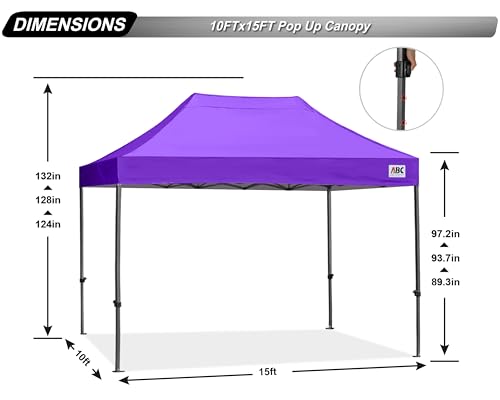 Image of ABCCANOPY Patio Pop Up Canopy Tent 10x15 Commercial-Series (Purple)