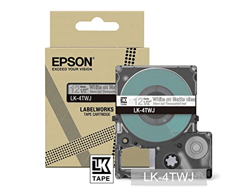 Epson LabelWorks LK-6TBJ Ruban adhésif transparent mat Noir 24 mm Compatible avec LW-C410 et LW-C611