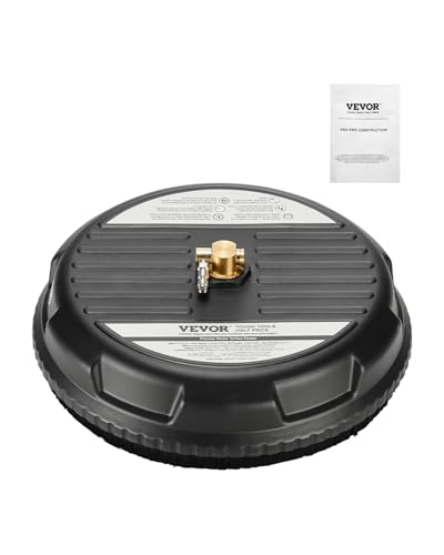 VEVOR 385 mm Hochdruckreiniger-Oberflächenreiniger, Flächenreiniger-Aufsatz aus Kunststoff auf Rädern, 206 Bar max. 0,635 cm Anschlussstück, 2 Sprühdüsen für Beton, Gehweg, schwarz