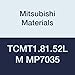 Mitsubishi Materials TCMT1.81.52LM MP7035 PVD Coated Carbide TC Type Positive Turning Insert with Hole, Triangular, 0.031" Corner Radius, 0.219" IC, LM Breaker, 0.094" Thick (Pack of 10)