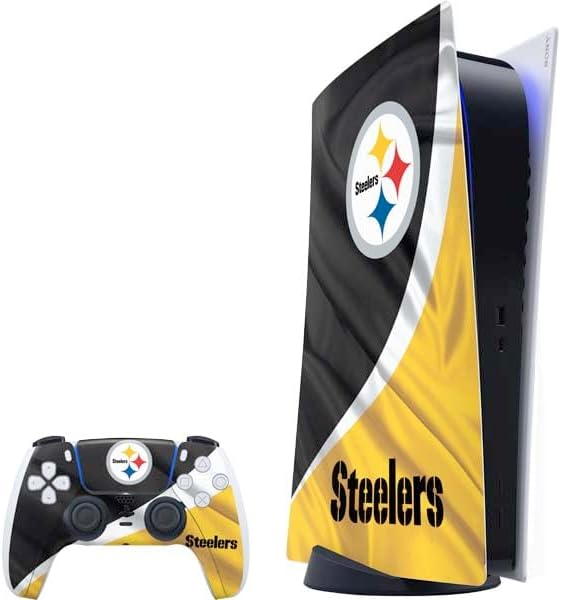 Skinit Decal Gaming Skin Compatible with PS5 Bundle - Officially Licensed NFL Pittsburgh Steelers Design