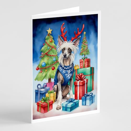 Caroline's Treasures Chinese Crested Dogs Blank 5x7 Note Cards Set of 8