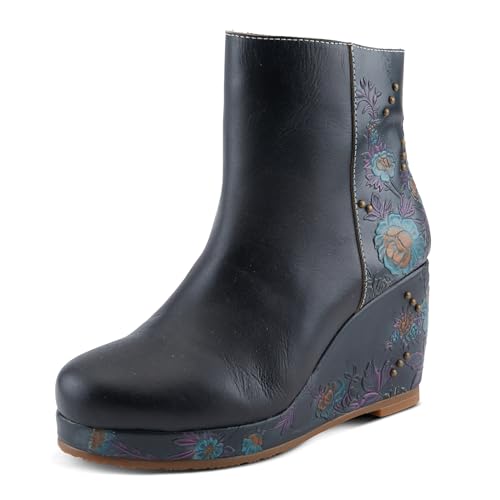 Spring Step L'Artiste Deliciosa Women's Floral Bootie - Wedged Heel, Versatile & Chic Statement Shoes