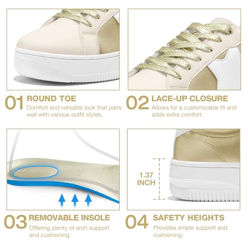 HEEZ Womens Platform Sneakers Fashion Star Tennis Shoes Lace Up Glitter Comfortable Walking Shoes2