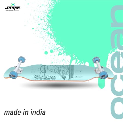 JASPO Voyage 43"x9"Inches Longboard Skateboards -Long Boards for Adults, Teens and Kids. 9 Layer Canadian Maple Deck Concave Skateboard (Ocean)